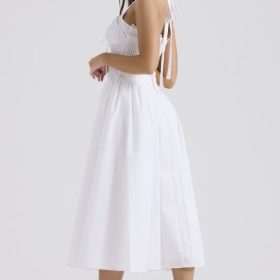 Adabella White Cotton Halter Sundress - Image 11