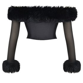 Merle Black Faux Fur Trim Corset - Image 4