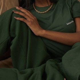 Sky Green Fleece Back Jogging Trousers