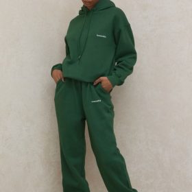 Sky Green Fleece Back Jogging Trousers - Image 9