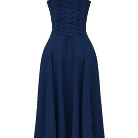 Carmen French Navy Bustier Sundress - Image 4