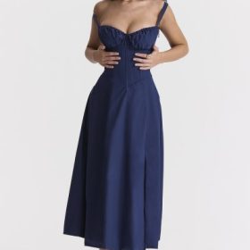 Carmen French Navy Bustier Sundress - Image 8