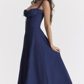 Carmen French Navy Bustier Sundress - Image 12