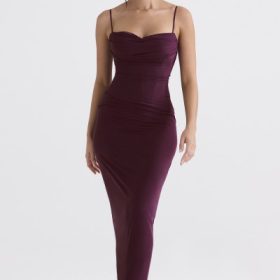 Lani Merlot Corset Maxi Dress - Image 7