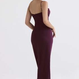 Lani Merlot Corset Maxi Dress - Image 9