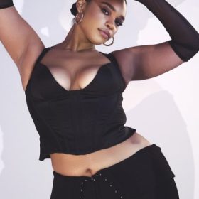 Liberty Black Satin Corset