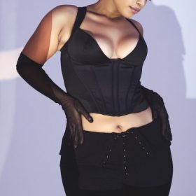 Liberty Black Satin Corset - Image 12