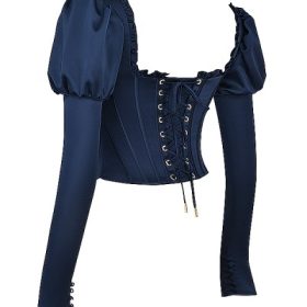 Dana Navy Puff Sleeve Corset - Image 3