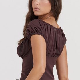 Kitty Rich Brown Gathered Top - Image 10