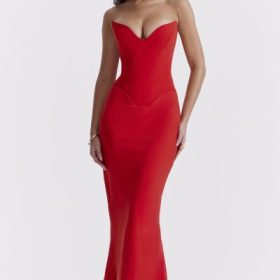 Tamara Cherry Strapless Corset Dress - Image 5