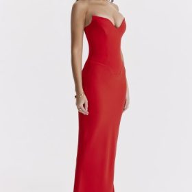Tamara Cherry Strapless Corset Dress - Image 12
