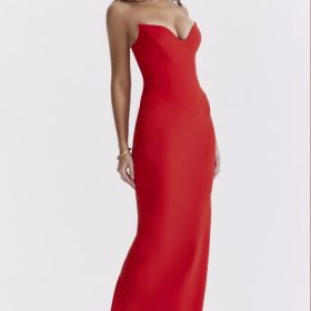Tamara Cherry Strapless Corset Dress - Image 13