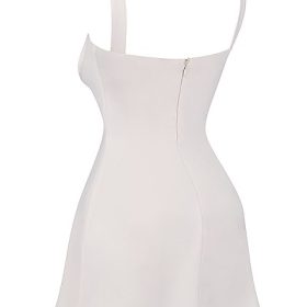 Kara Vintage Cream Mini Dress - Image 3