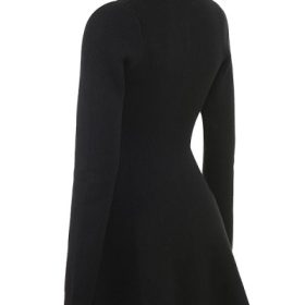Aubrey Black Wool Knitted Cardigan Dress - Image 3