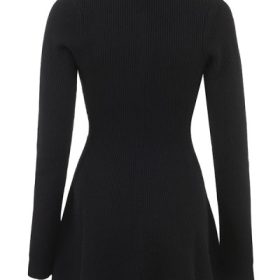 Aubrey Black Wool Knitted Cardigan Dress - Image 4