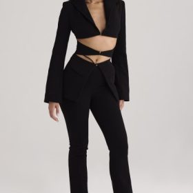 Layla Black V-Front Trousers - Image 8