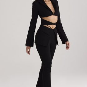 Layla Black V-Front Trousers - Image 9