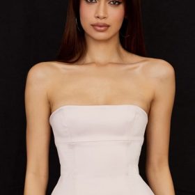 Angelica Crystal Satin Strapless Corset - Image 8