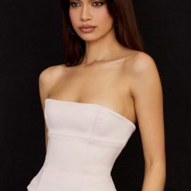 Angelica Crystal Satin Strapless Corset - Image 10