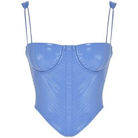 Melissa Cornflower Blue Vegan Leather Corset - Image 2