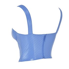 Melissa Cornflower Blue Vegan Leather Corset - Image 3
