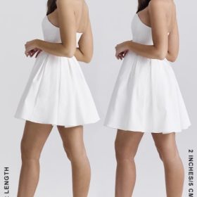 Emmanuela White Strapless Pleated Mini Dress