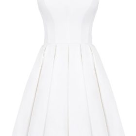 Emmanuela White Strapless Pleated Mini Dress - Image 2