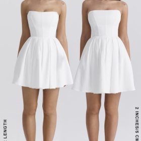 Emmanuela White Strapless Pleated Mini Dress - Image 16