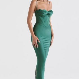 Charmaine Forest Corset Maxi Dress - Image 8