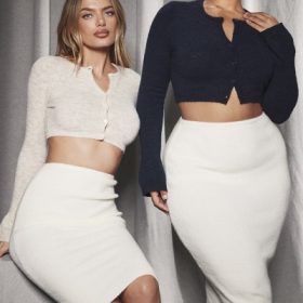 Lotte Cream Knit Midi Skirt - Image 6