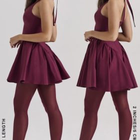Valentia Wine Halter Mini Dress