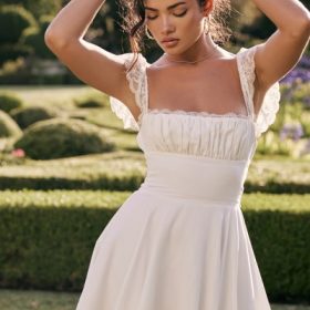 Kaia Ivory A-Line Mini Dress - Image 6