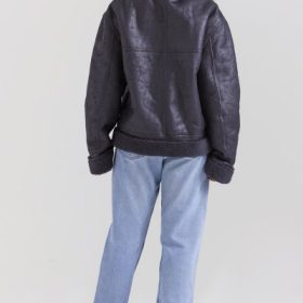 Madden Grey Vegan Shearling Aviator Jacket