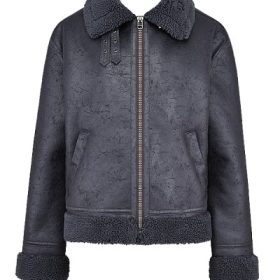 Madden Grey Vegan Shearling Aviator Jacket - Image 2