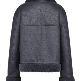 Madden Grey Vegan Shearling Aviator Jacket - Image 4