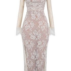 Artemis Vintage Cream Lace Maxi Dress - Image 2