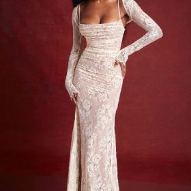 Artemis Vintage Cream Lace Maxi Dress - Image 18