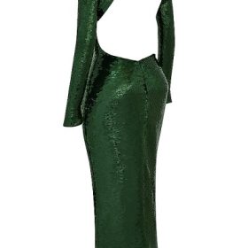 Belle Pine Green Sequin Maxi Dress - Image 3