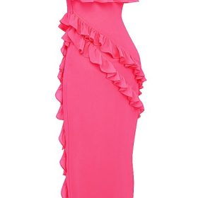Sarina Fuchsia Ruffle Maxi Dress - Image 3