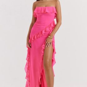 Sarina Fuchsia Ruffle Maxi Dress - Image 5