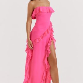 Sarina Fuchsia Ruffle Maxi Dress - Image 10