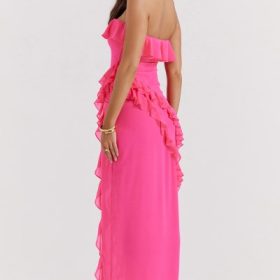 Sarina Fuchsia Ruffle Maxi Dress - Image 12