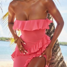 Sarina Fuchsia Ruffle Maxi Dress - Image 15