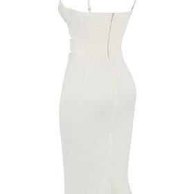 Amalia Ivory Satin Cutout Corset Dress - Image 3