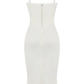 Amalia Ivory Satin Cutout Corset Dress - Image 4