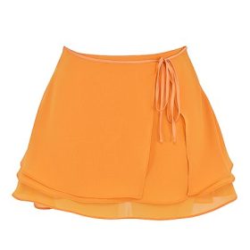 Clarice Tangerine Floaty Layered Mini Skirt - Image 2