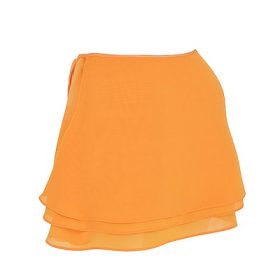 Clarice Tangerine Floaty Layered Mini Skirt - Image 3