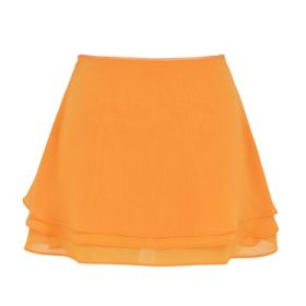 Clarice Tangerine Floaty Layered Mini Skirt - Image 4