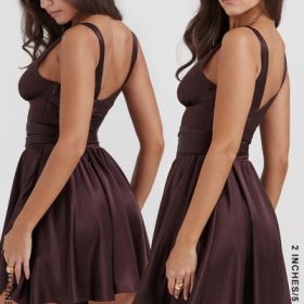 Shiema Rich Brown Mini Dress