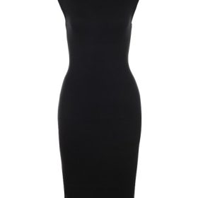 Gaia Black Cashmere Blend Turtle Neck Midi Dress - Image 2